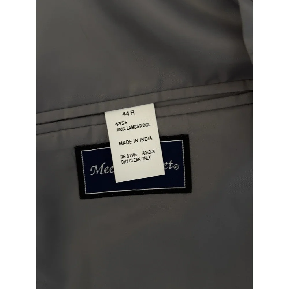 Meeting Street Sport Coat 44R Gray Herringbone Tweed 100% Lambwool Blazer Jacket
